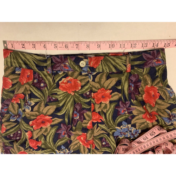 Shorts 14 Bermuda Length Hawaiian Linen Blend Ladies 30 Karen Scott High Rise - Picture 9 of 13